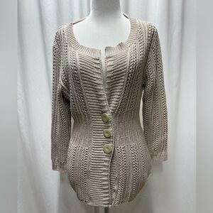 Eddie Bauer button-front knit cardigan sweater women’s L